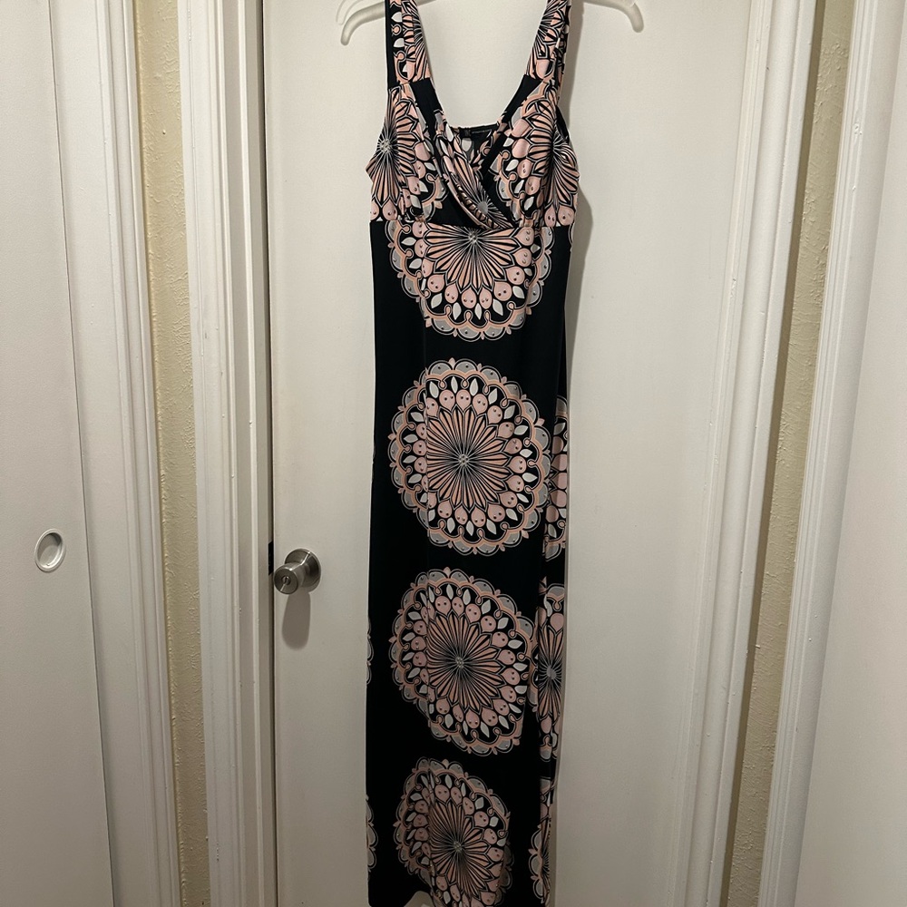 INC International Concepts Black and Pink Maxi Dress